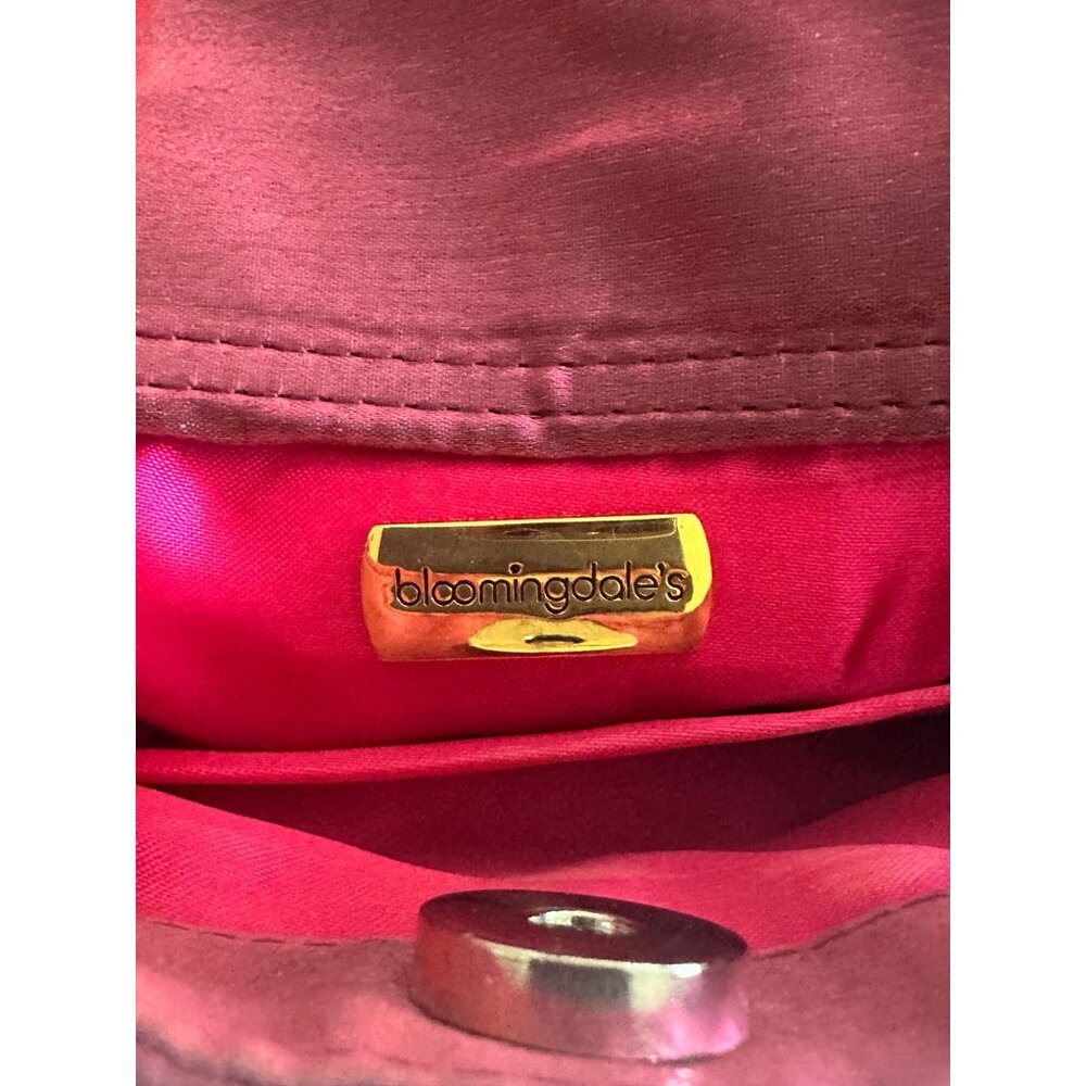 BLOOMINGDALES Vintage Beaded Raspberry Cocktail Bag with Mirror - Picture 9 of 12